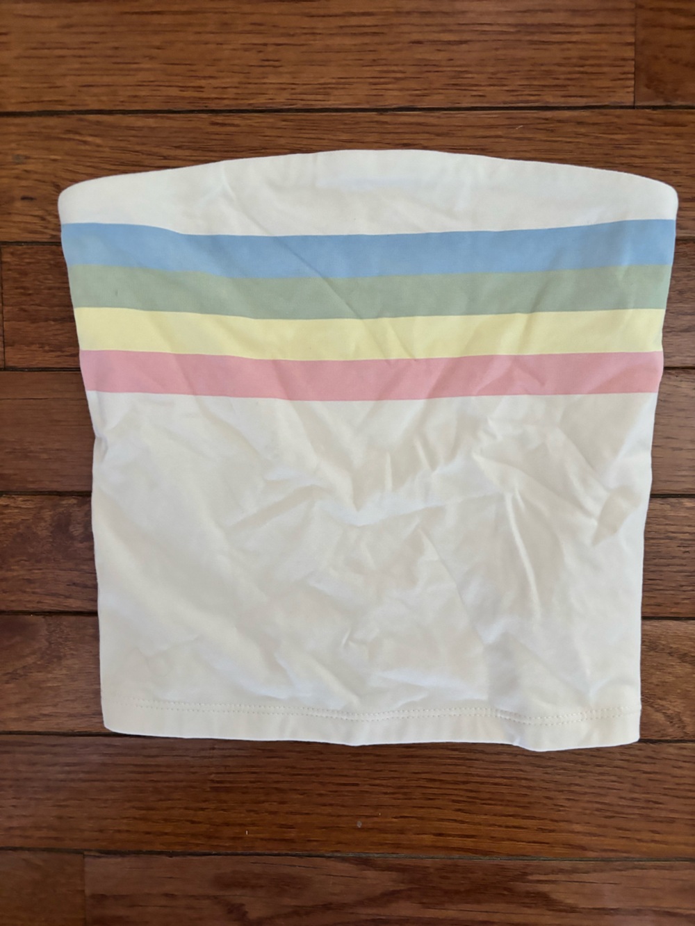 American Eagle Woman’s Pastel Rainbow Stripes Tube Top, Size xxs, NWOT